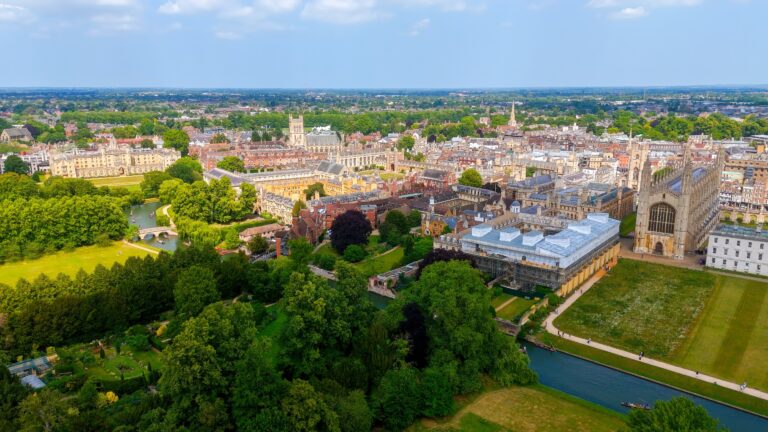 An aerial view of Cambridge